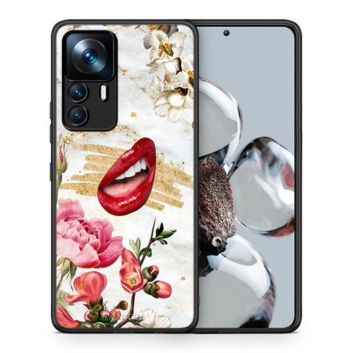 Θήκη Xiaomi 12T / K50 Ultra Red Lips από τη Smartfits με σχέδιο στο πίσω μέρος και μαύρο περίβλημα | Xiaomi 12T / K50 Ultra Red Lips case with colorful back and black bezels