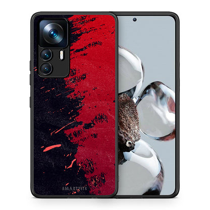 Θήκη Αγίου Βαλεντίνου Xiaomi 12T / K50 Ultra Red Paint από τη Smartfits με σχέδιο στο πίσω μέρος και μαύρο περίβλημα | Xiaomi 12T / K50 Ultra Red Paint case with colorful back and black bezels