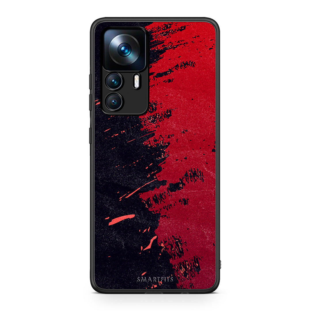 Xiaomi 12T / K50 Ultra Red Paint Θήκη Αγίου Βαλεντίνου από τη Smartfits με σχέδιο στο πίσω μέρος και μαύρο περίβλημα | Smartphone case with colorful back and black bezels by Smartfits