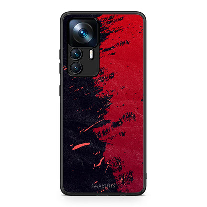 Xiaomi 12T / K50 Ultra Red Paint Θήκη Αγίου Βαλεντίνου από τη Smartfits με σχέδιο στο πίσω μέρος και μαύρο περίβλημα | Smartphone case with colorful back and black bezels by Smartfits