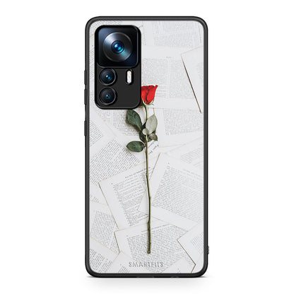 Xiaomi 12T / K50 Ultra Red Rose θήκη από τη Smartfits με σχέδιο στο πίσω μέρος και μαύρο περίβλημα | Smartphone case with colorful back and black bezels by Smartfits