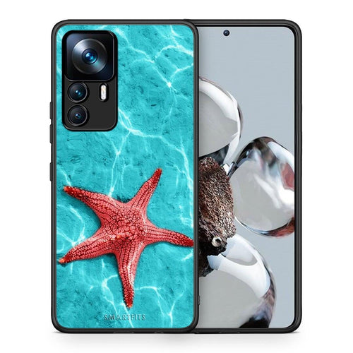 Θήκη Xiaomi 12T / K50 Ultra Red Starfish από τη Smartfits με σχέδιο στο πίσω μέρος και μαύρο περίβλημα | Xiaomi 12T / K50 Ultra Red Starfish case with colorful back and black bezels