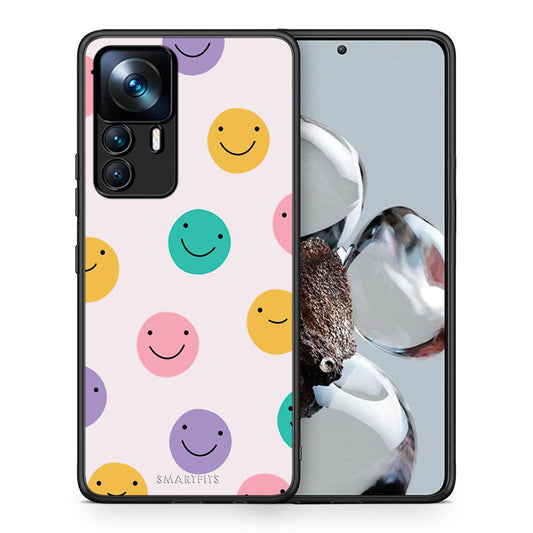 Θήκη Xiaomi 12T / K50 Ultra Smiley Faces από τη Smartfits με σχέδιο στο πίσω μέρος και μαύρο περίβλημα | Xiaomi 12T / K50 Ultra Smiley Faces case with colorful back and black bezels