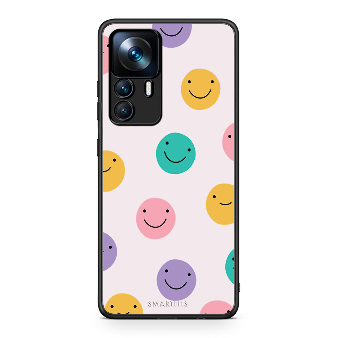 Xiaomi 12T / K50 Ultra Smiley Faces θήκη από τη Smartfits με σχέδιο στο πίσω μέρος και μαύρο περίβλημα | Smartphone case with colorful back and black bezels by Smartfits