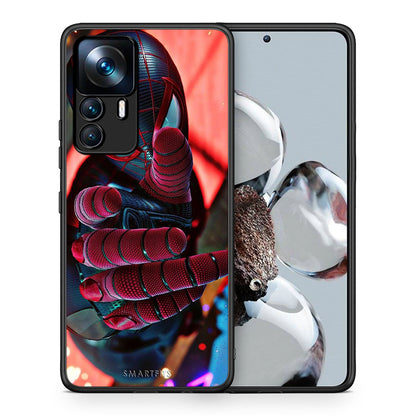 Θήκη Xiaomi 12T / K50 Ultra Spider Hand από τη Smartfits με σχέδιο στο πίσω μέρος και μαύρο περίβλημα | Xiaomi 12T / K50 Ultra Spider Hand case with colorful back and black bezels