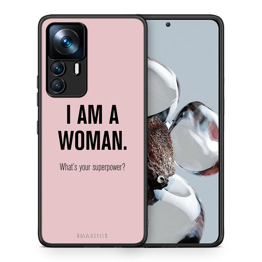 Θήκη Xiaomi 12T / K50 Ultra Superpower Woman από τη Smartfits με σχέδιο στο πίσω μέρος και μαύρο περίβλημα | Xiaomi 12T / K50 Ultra Superpower Woman case with colorful back and black bezels