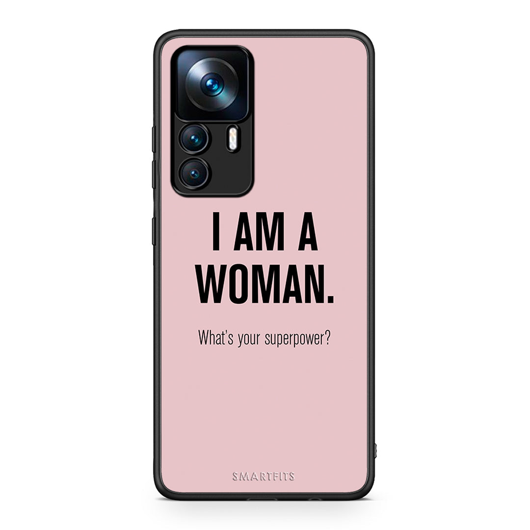 Xiaomi 12T / 12T Pro / K50 Ultra Superpower Woman θήκη από τη Smartfits με σχέδιο στο πίσω μέρος και μαύρο περίβλημα | Smartphone case with colorful back and black bezels by Smartfits