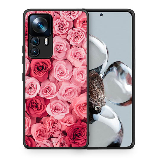 Θήκη Xiaomi 12T / K50 Ultra RoseGarden Valentine από τη Smartfits με σχέδιο στο πίσω μέρος και μαύρο περίβλημα | Xiaomi 12T / K50 Ultra RoseGarden Valentine case with colorful back and black bezels