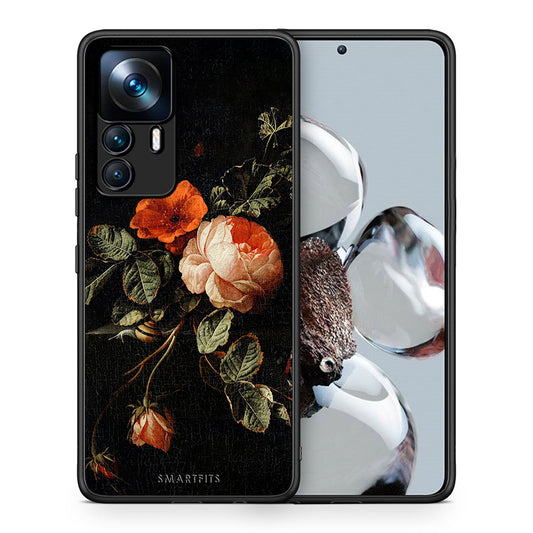 Θήκη Xiaomi 12T / K50 Ultra Vintage Roses από τη Smartfits με σχέδιο στο πίσω μέρος και μαύρο περίβλημα | Xiaomi 12T / K50 Ultra Vintage Roses case with colorful back and black bezels