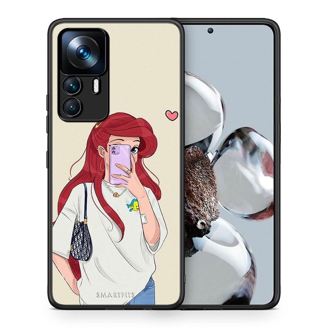 Θήκη Xiaomi 12T / K50 Ultra Walking Mermaid από τη Smartfits με σχέδιο στο πίσω μέρος και μαύρο περίβλημα | Xiaomi 12T / K50 Ultra Walking Mermaid case with colorful back and black bezels