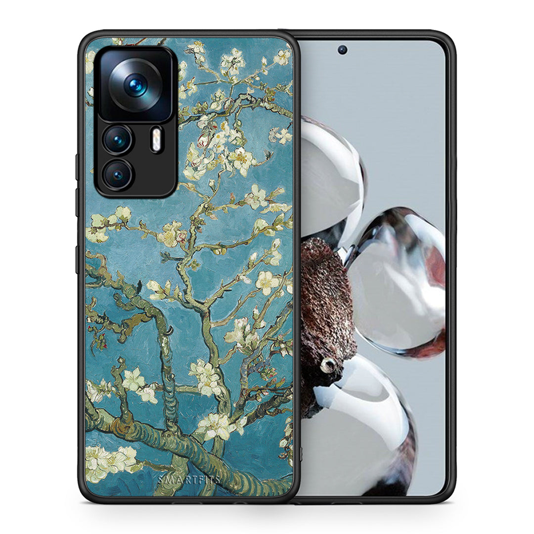 Θήκη Xiaomi 12T / K50 Ultra White Blossoms από τη Smartfits με σχέδιο στο πίσω μέρος και μαύρο περίβλημα | Xiaomi 12T / K50 Ultra White Blossoms case with colorful back and black bezels