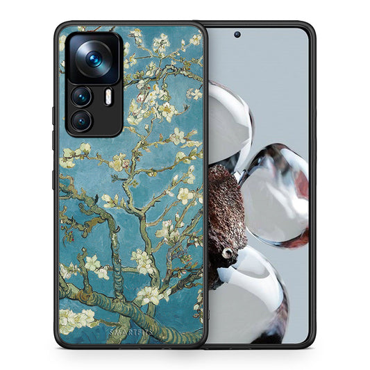 Θήκη Xiaomi 12T / K50 Ultra White Blossoms από τη Smartfits με σχέδιο στο πίσω μέρος και μαύρο περίβλημα | Xiaomi 12T / K50 Ultra White Blossoms case with colorful back and black bezels