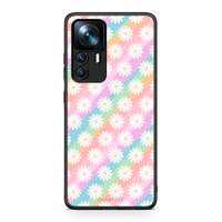 Thumbnail for Xiaomi 12T / K50 Ultra White Daisies θήκη από τη Smartfits με σχέδιο στο πίσω μέρος και μαύρο περίβλημα | Smartphone case with colorful back and black bezels by Smartfits