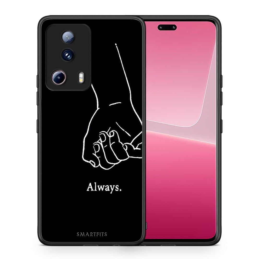 Θήκη Xiaomi 13 Lite 5G Always & Forever 1 από τη Smartfits με σχέδιο στο πίσω μέρος και μαύρο περίβλημα | Xiaomi 13 Lite 5G Always & Forever 1 Case with Colorful Back and Black Bezels