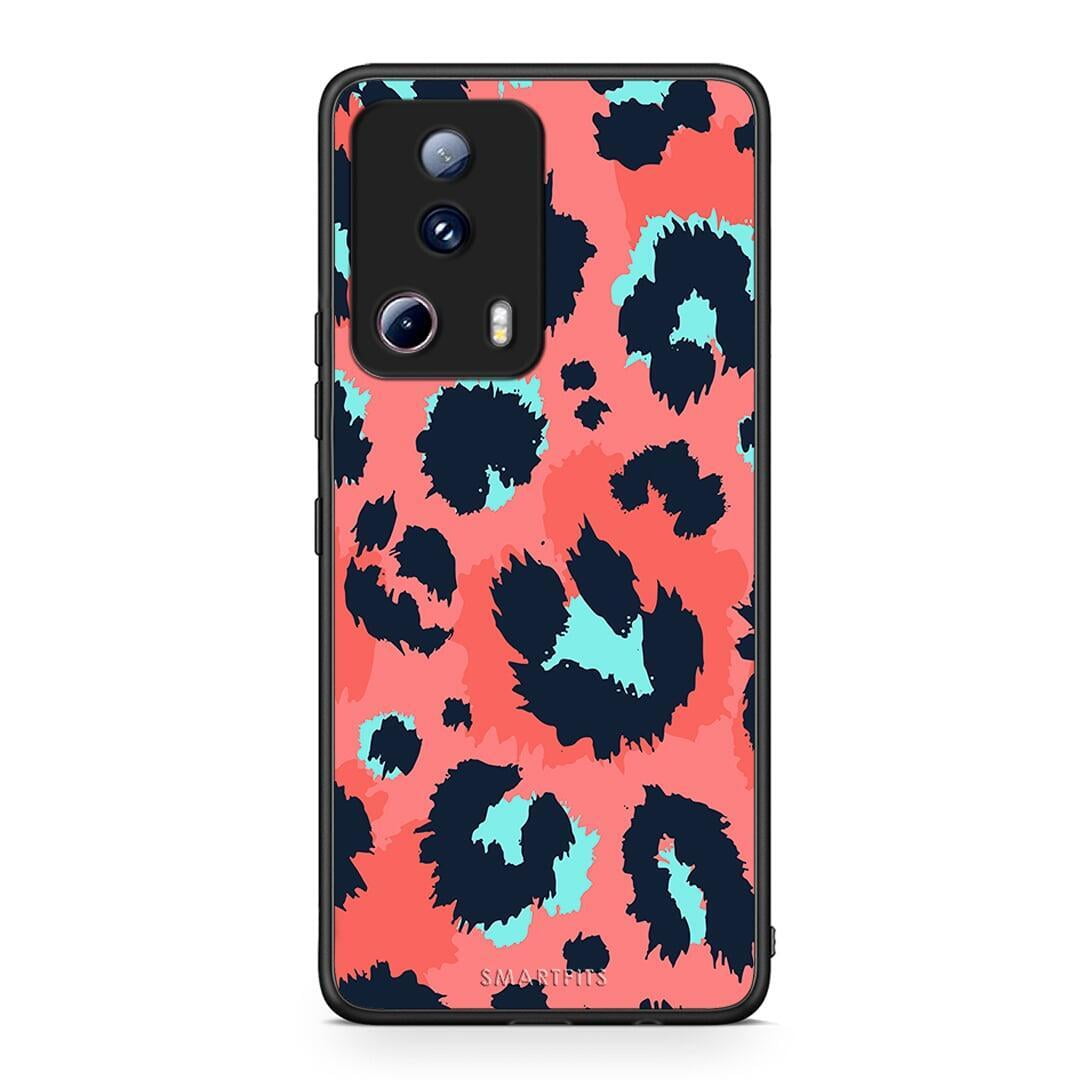Θήκη Xiaomi 13 Lite 5G Animal Pink Leopard από τη Smartfits με σχέδιο στο πίσω μέρος και μαύρο περίβλημα | Xiaomi 13 Lite 5G Animal Pink Leopard Case with Colorful Back and Black Bezels