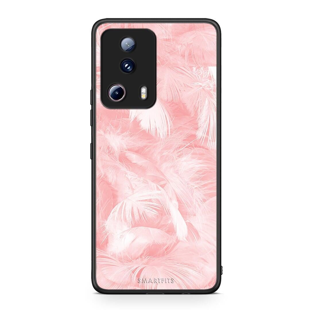 Θήκη Xiaomi 13 Lite 5G Boho Pink Feather από τη Smartfits με σχέδιο στο πίσω μέρος και μαύρο περίβλημα | Xiaomi 13 Lite 5G Boho Pink Feather Case with Colorful Back and Black Bezels