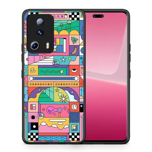 Θήκη Xiaomi 13 Lite 5G Bubbles Soap από τη Smartfits με σχέδιο στο πίσω μέρος και μαύρο περίβλημα | Xiaomi 13 Lite 5G Bubbles Soap Case with Colorful Back and Black Bezels