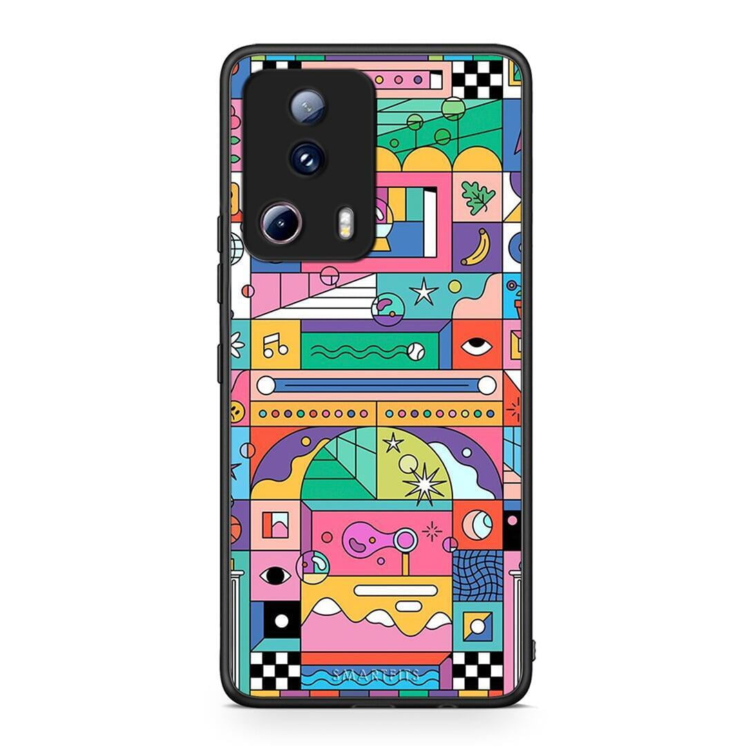 Θήκη Xiaomi 13 Lite 5G Bubbles Soap από τη Smartfits με σχέδιο στο πίσω μέρος και μαύρο περίβλημα | Xiaomi 13 Lite 5G Bubbles Soap Case with Colorful Back and Black Bezels