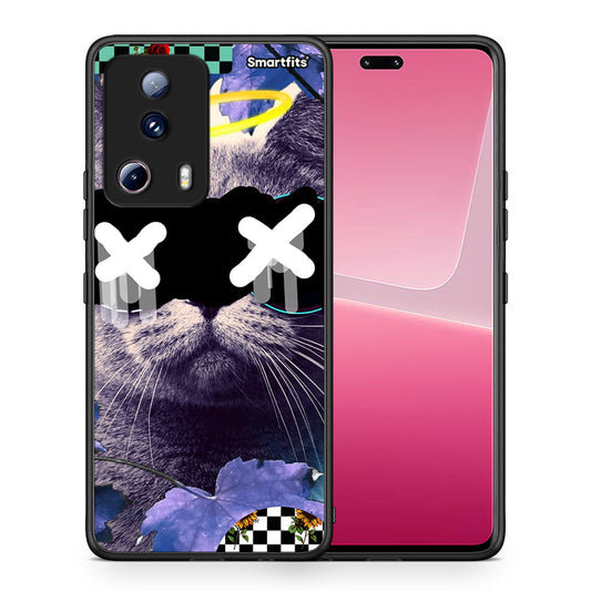 Θήκη Xiaomi 13 Lite 5G Cat Collage από τη Smartfits με σχέδιο στο πίσω μέρος και μαύρο περίβλημα | Xiaomi 13 Lite 5G Cat Collage Case with Colorful Back and Black Bezels
