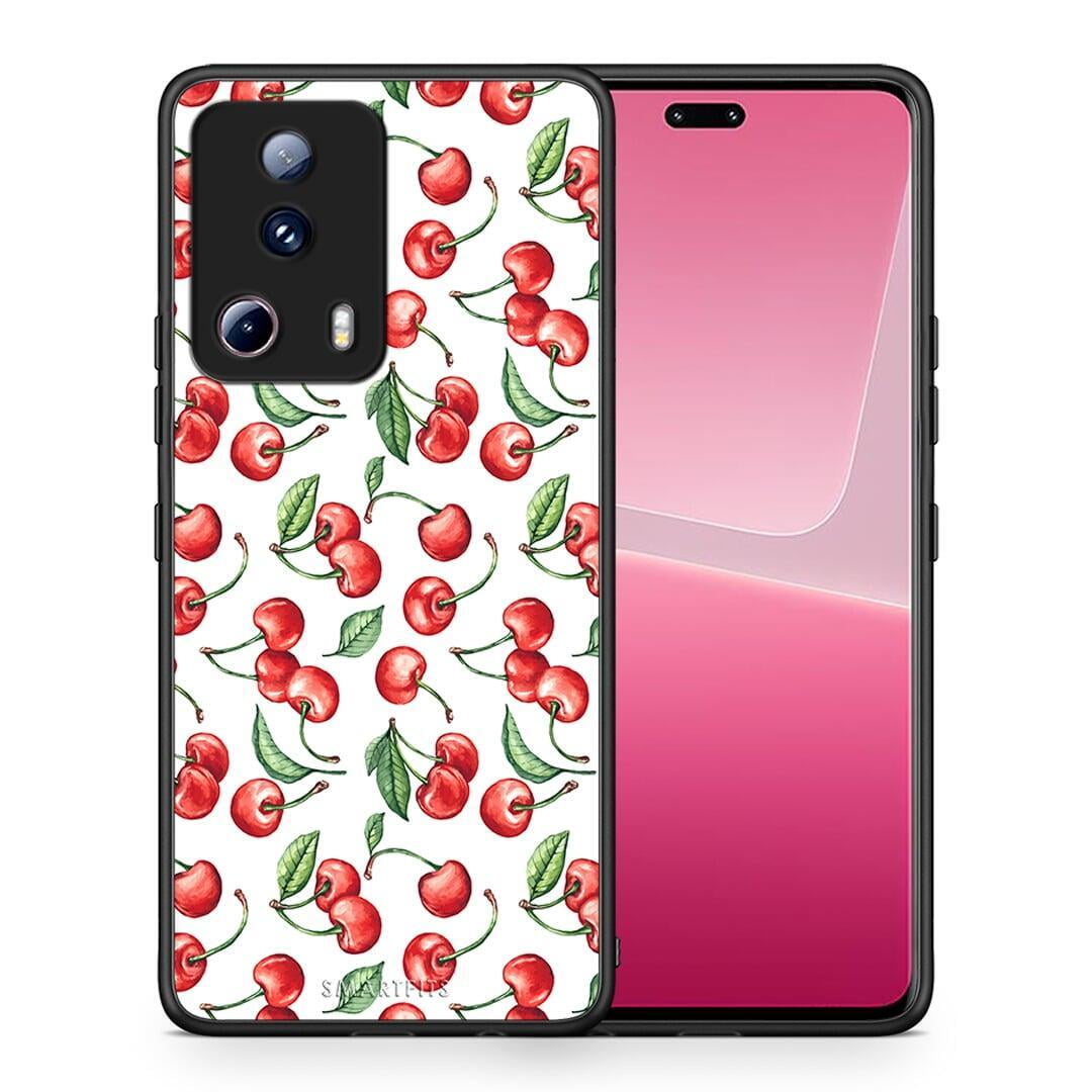 Θήκη Xiaomi 13 Lite 5G Cherry Summer από τη Smartfits με σχέδιο στο πίσω μέρος και μαύρο περίβλημα | Xiaomi 13 Lite 5G Cherry Summer Case with Colorful Back and Black Bezels