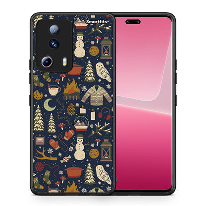 Θήκη Xiaomi 13 Lite 5G Christmas Elements από τη Smartfits με σχέδιο στο πίσω μέρος και μαύρο περίβλημα | Xiaomi 13 Lite 5G Christmas Elements Case with Colorful Back and Black Bezels