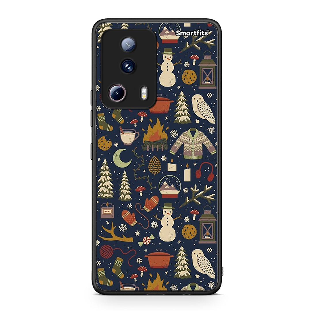 Θήκη Xiaomi 13 Lite 5G Christmas Elements από τη Smartfits με σχέδιο στο πίσω μέρος και μαύρο περίβλημα | Xiaomi 13 Lite 5G Christmas Elements Case with Colorful Back and Black Bezels