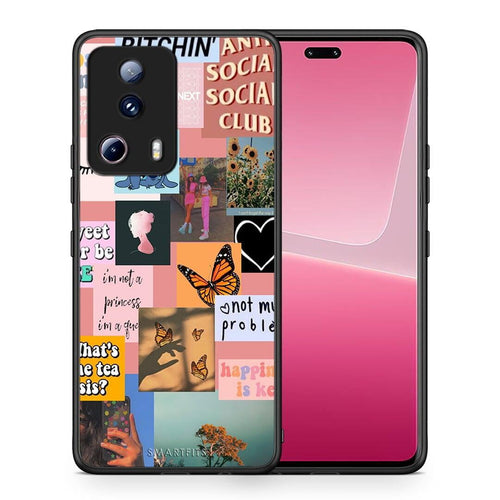 Θήκη Xiaomi 13 Lite 5G Collage Bitchin από τη Smartfits με σχέδιο στο πίσω μέρος και μαύρο περίβλημα | Xiaomi 13 Lite 5G Collage Bitchin Case with Colorful Back and Black Bezels