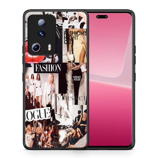 Θήκη Xiaomi 13 Lite 5G Collage Fashion από τη Smartfits με σχέδιο στο πίσω μέρος και μαύρο περίβλημα | Xiaomi 13 Lite 5G Collage Fashion Case with Colorful Back and Black Bezels
