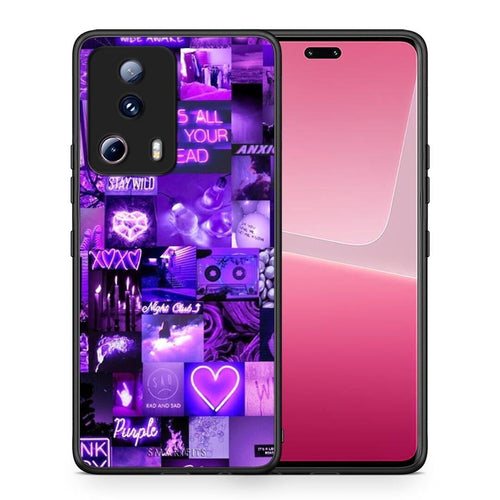 Θήκη Xiaomi 13 Lite 5G Collage Stay Wild από τη Smartfits με σχέδιο στο πίσω μέρος και μαύρο περίβλημα | Xiaomi 13 Lite 5G Collage Stay Wild Case with Colorful Back and Black Bezels