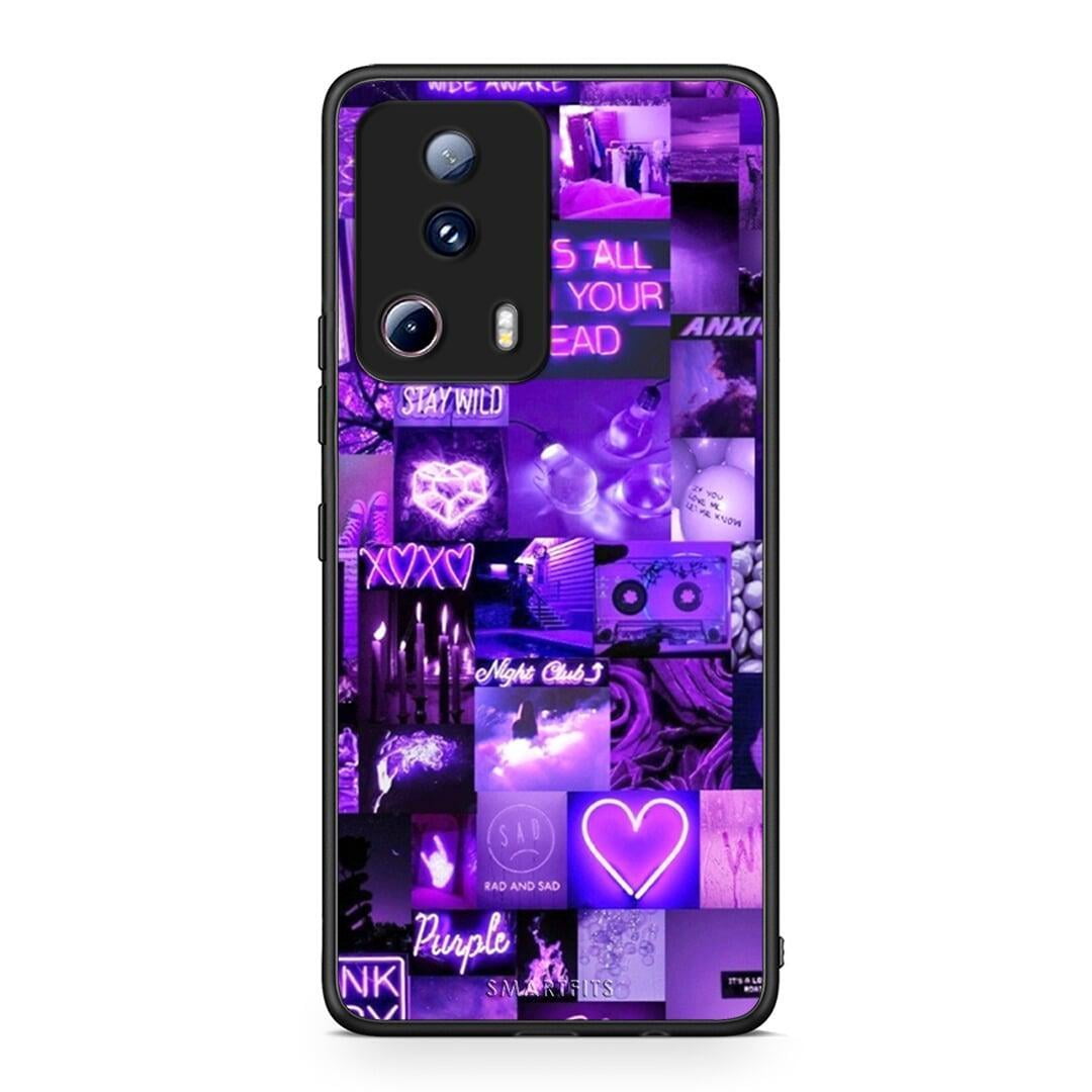 Θήκη Xiaomi 13 Lite 5G Collage Stay Wild από τη Smartfits με σχέδιο στο πίσω μέρος και μαύρο περίβλημα | Xiaomi 13 Lite 5G Collage Stay Wild Case with Colorful Back and Black Bezels