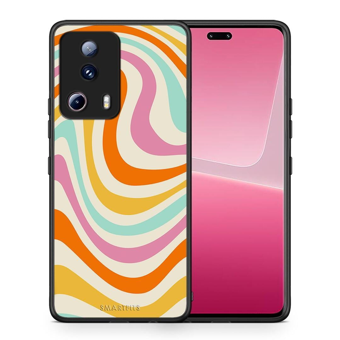 Θήκη Xiaomi 13 Lite 5G Colourful Waves από τη Smartfits με σχέδιο στο πίσω μέρος και μαύρο περίβλημα | Xiaomi 13 Lite 5G Colourful Waves Case with Colorful Back and Black Bezels