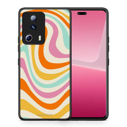 Θήκη Xiaomi 13 Lite 5G Colourful Waves από τη Smartfits με σχέδιο στο πίσω μέρος και μαύρο περίβλημα | Xiaomi 13 Lite 5G Colourful Waves Case with Colorful Back and Black Bezels