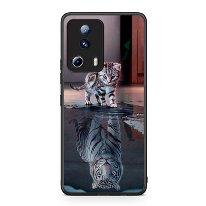 Θήκη Xiaomi 13 Lite 5G Cute Tiger από τη Smartfits με σχέδιο στο πίσω μέρος και μαύρο περίβλημα | Xiaomi 13 Lite 5G Cute Tiger Case with Colorful Back and Black Bezels