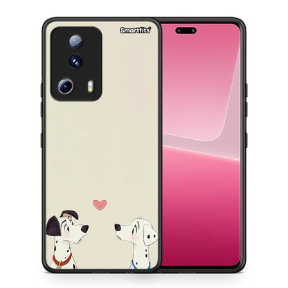 Θήκη Xiaomi 13 Lite 5G Dalmatians Love από τη Smartfits με σχέδιο στο πίσω μέρος και μαύρο περίβλημα | Xiaomi 13 Lite 5G Dalmatians Love Case with Colorful Back and Black Bezels
