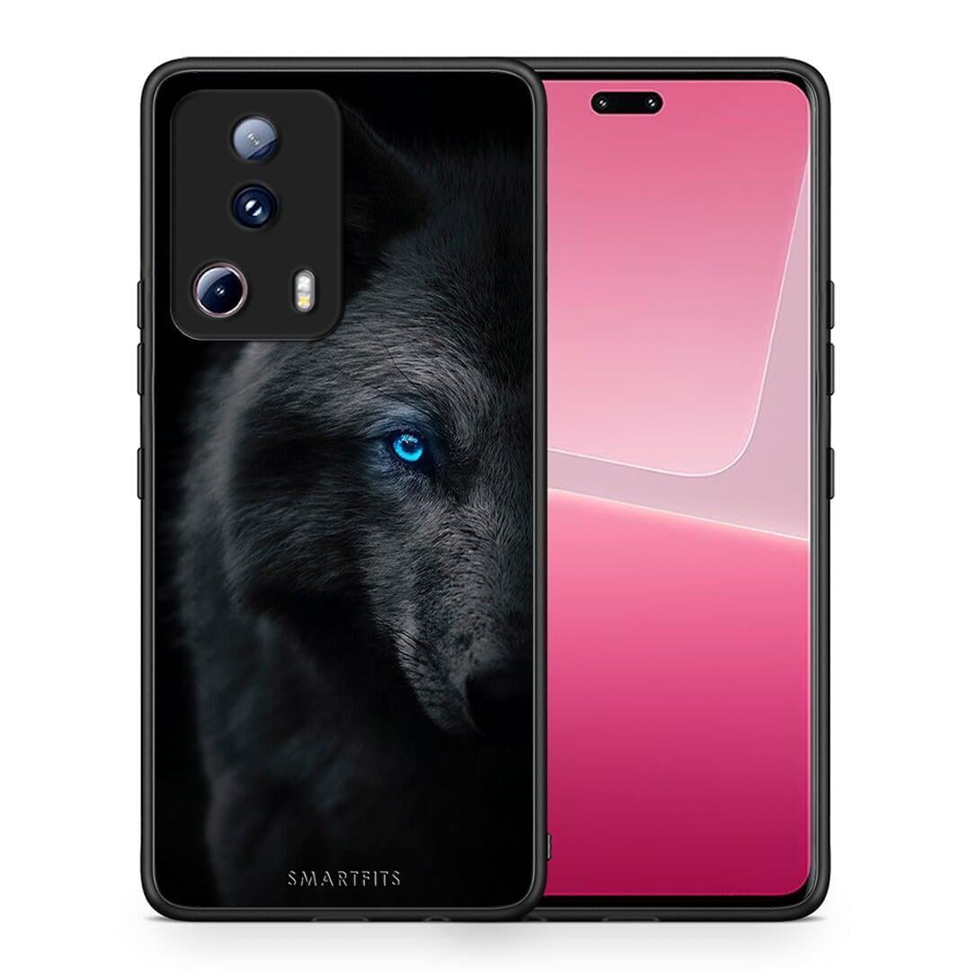 Θήκη Xiaomi 13 Lite 5G Dark Wolf από τη Smartfits με σχέδιο στο πίσω μέρος και μαύρο περίβλημα | Xiaomi 13 Lite 5G Dark Wolf Case with Colorful Back and Black Bezels