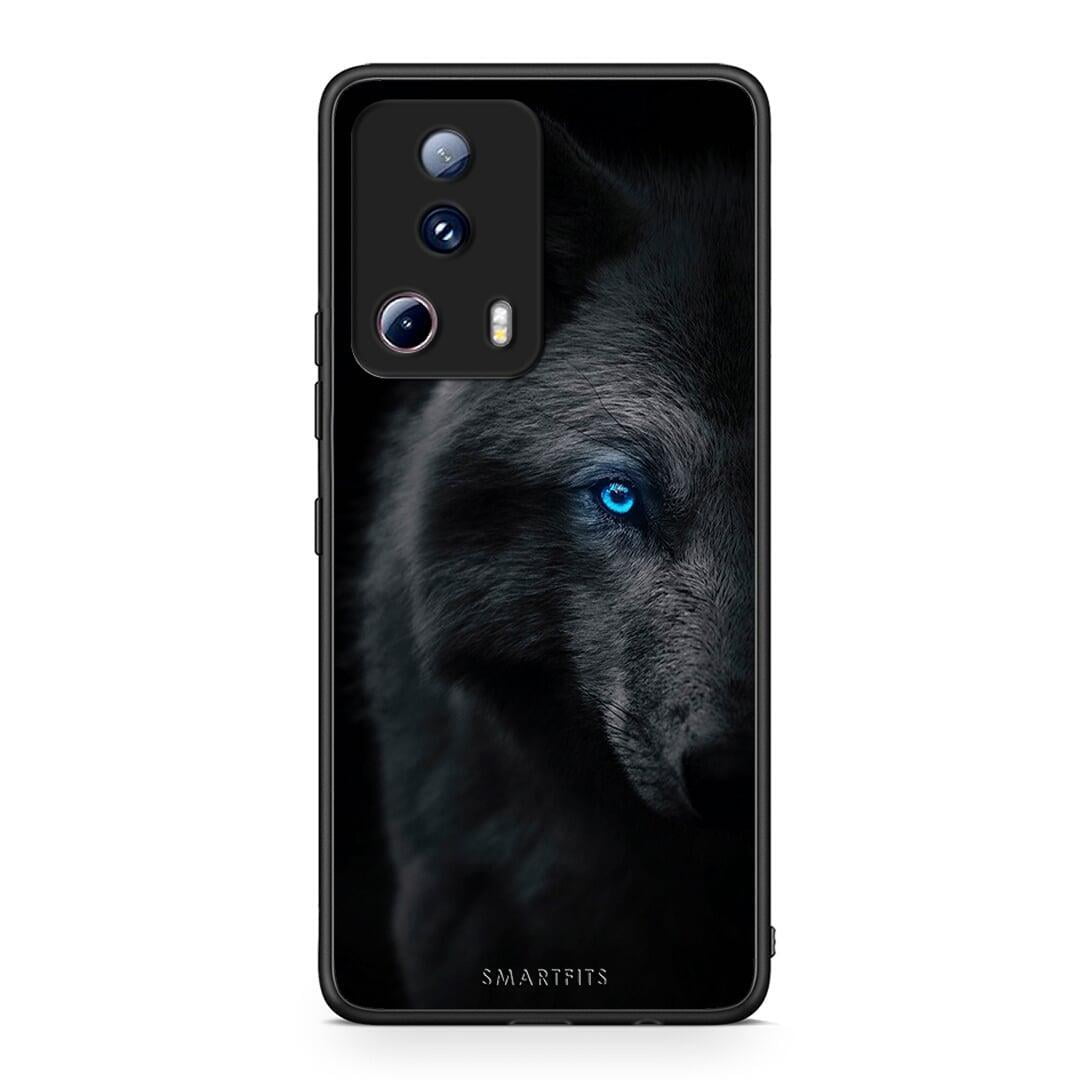 Θήκη Xiaomi 13 Lite 5G Dark Wolf από τη Smartfits με σχέδιο στο πίσω μέρος και μαύρο περίβλημα | Xiaomi 13 Lite 5G Dark Wolf Case with Colorful Back and Black Bezels
