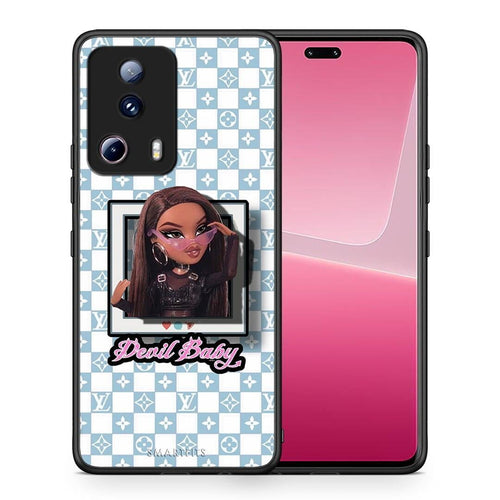 Θήκη Xiaomi 13 Lite 5G Devil Baby από τη Smartfits με σχέδιο στο πίσω μέρος και μαύρο περίβλημα | Xiaomi 13 Lite 5G Devil Baby Case with Colorful Back and Black Bezels