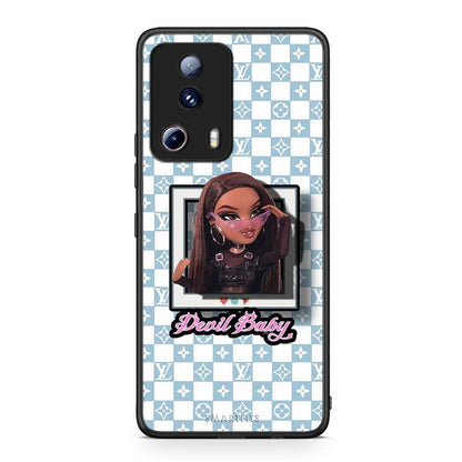 Θήκη Xiaomi 13 Lite 5G Devil Baby από τη Smartfits με σχέδιο στο πίσω μέρος και μαύρο περίβλημα | Xiaomi 13 Lite 5G Devil Baby Case with Colorful Back and Black Bezels