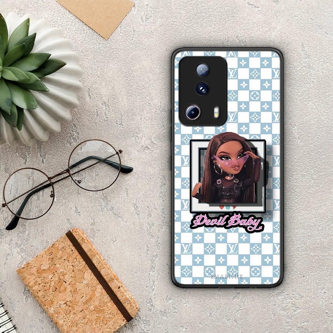 Θήκη Xiaomi 13 Lite 5G Devil Baby από τη Smartfits με σχέδιο στο πίσω μέρος και μαύρο περίβλημα | Xiaomi 13 Lite 5G Devil Baby Case with Colorful Back and Black Bezels