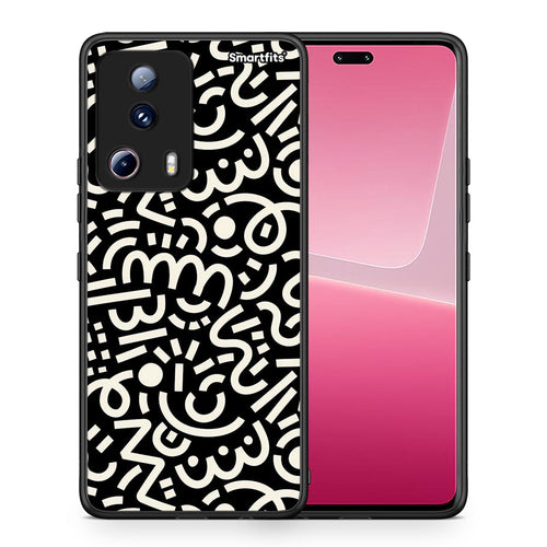 Θήκη Xiaomi 13 Lite 5G Doodle Art από τη Smartfits με σχέδιο στο πίσω μέρος και μαύρο περίβλημα | Xiaomi 13 Lite 5G Doodle Art Case with Colorful Back and Black Bezels