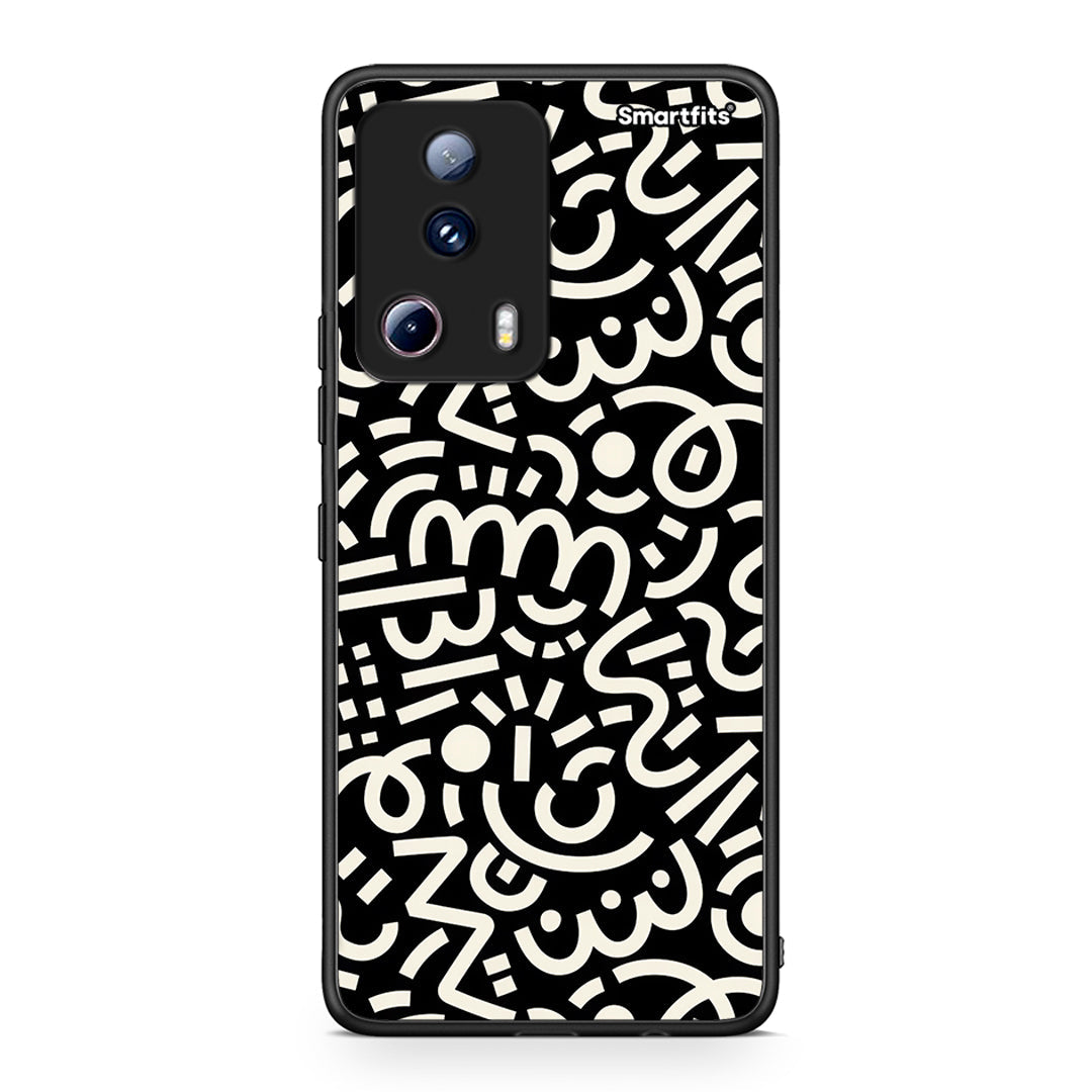 Θήκη Xiaomi 13 Lite 5G Doodle Art από τη Smartfits με σχέδιο στο πίσω μέρος και μαύρο περίβλημα | Xiaomi 13 Lite 5G Doodle Art Case with Colorful Back and Black Bezels