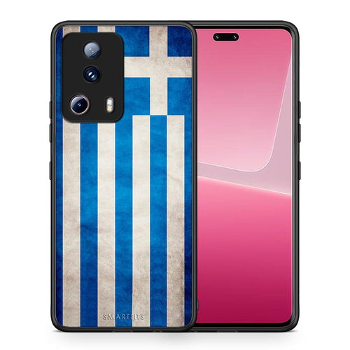 Θήκη Xiaomi 13 Lite 5G Flag Greek από τη Smartfits με σχέδιο στο πίσω μέρος και μαύρο περίβλημα | Xiaomi 13 Lite 5G Flag Greek Case with Colorful Back and Black Bezels