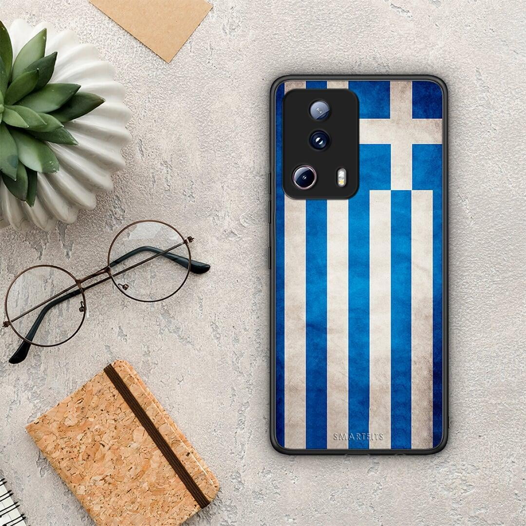 Θήκη Xiaomi 13 Lite 5G Flag Greek από τη Smartfits με σχέδιο στο πίσω μέρος και μαύρο περίβλημα | Xiaomi 13 Lite 5G Flag Greek Case with Colorful Back and Black Bezels