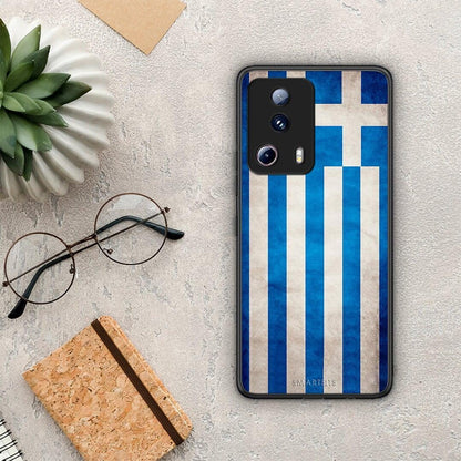 Θήκη Xiaomi 13 Lite 5G Flag Greek από τη Smartfits με σχέδιο στο πίσω μέρος και μαύρο περίβλημα | Xiaomi 13 Lite 5G Flag Greek Case with Colorful Back and Black Bezels