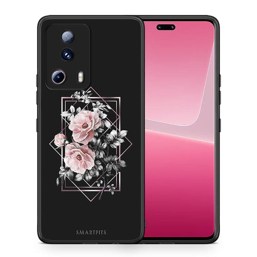 Θήκη Xiaomi 13 Lite 5G Flower Frame από τη Smartfits με σχέδιο στο πίσω μέρος και μαύρο περίβλημα | Xiaomi 13 Lite 5G Flower Frame Case with Colorful Back and Black Bezels