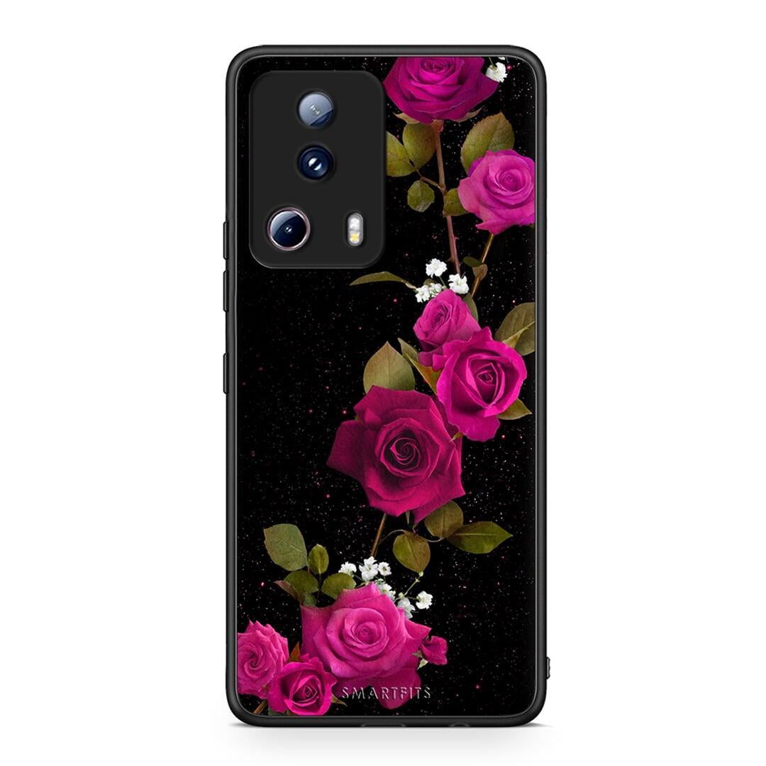 Θήκη Xiaomi 13 Lite 5G Flower Red Roses από τη Smartfits με σχέδιο στο πίσω μέρος και μαύρο περίβλημα | Xiaomi 13 Lite 5G Flower Red Roses Case with Colorful Back and Black Bezels