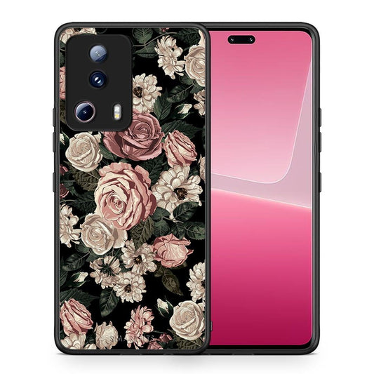 Θήκη Xiaomi 13 Lite 5G Flower Wild Roses από τη Smartfits με σχέδιο στο πίσω μέρος και μαύρο περίβλημα | Xiaomi 13 Lite 5G Flower Wild Roses Case with Colorful Back and Black Bezels