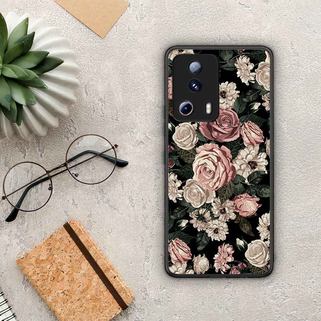 Θήκη Xiaomi 13 Lite 5G Flower Wild Roses από τη Smartfits με σχέδιο στο πίσω μέρος και μαύρο περίβλημα | Xiaomi 13 Lite 5G Flower Wild Roses Case with Colorful Back and Black Bezels
