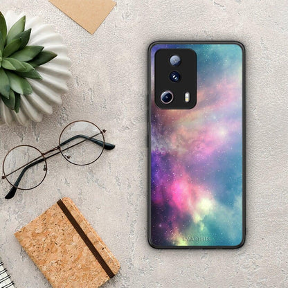 Θήκη Xiaomi 13 Lite 5G Galactic Rainbow από τη Smartfits με σχέδιο στο πίσω μέρος και μαύρο περίβλημα | Xiaomi 13 Lite 5G Galactic Rainbow Case with Colorful Back and Black Bezels