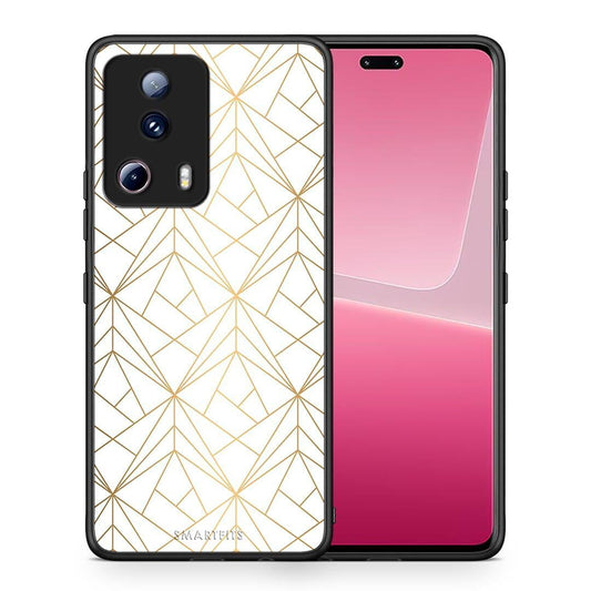 Θήκη Xiaomi 13 Lite 5G Geometric Luxury White από τη Smartfits με σχέδιο στο πίσω μέρος και μαύρο περίβλημα | Xiaomi 13 Lite 5G Geometric Luxury White Case with Colorful Back and Black Bezels